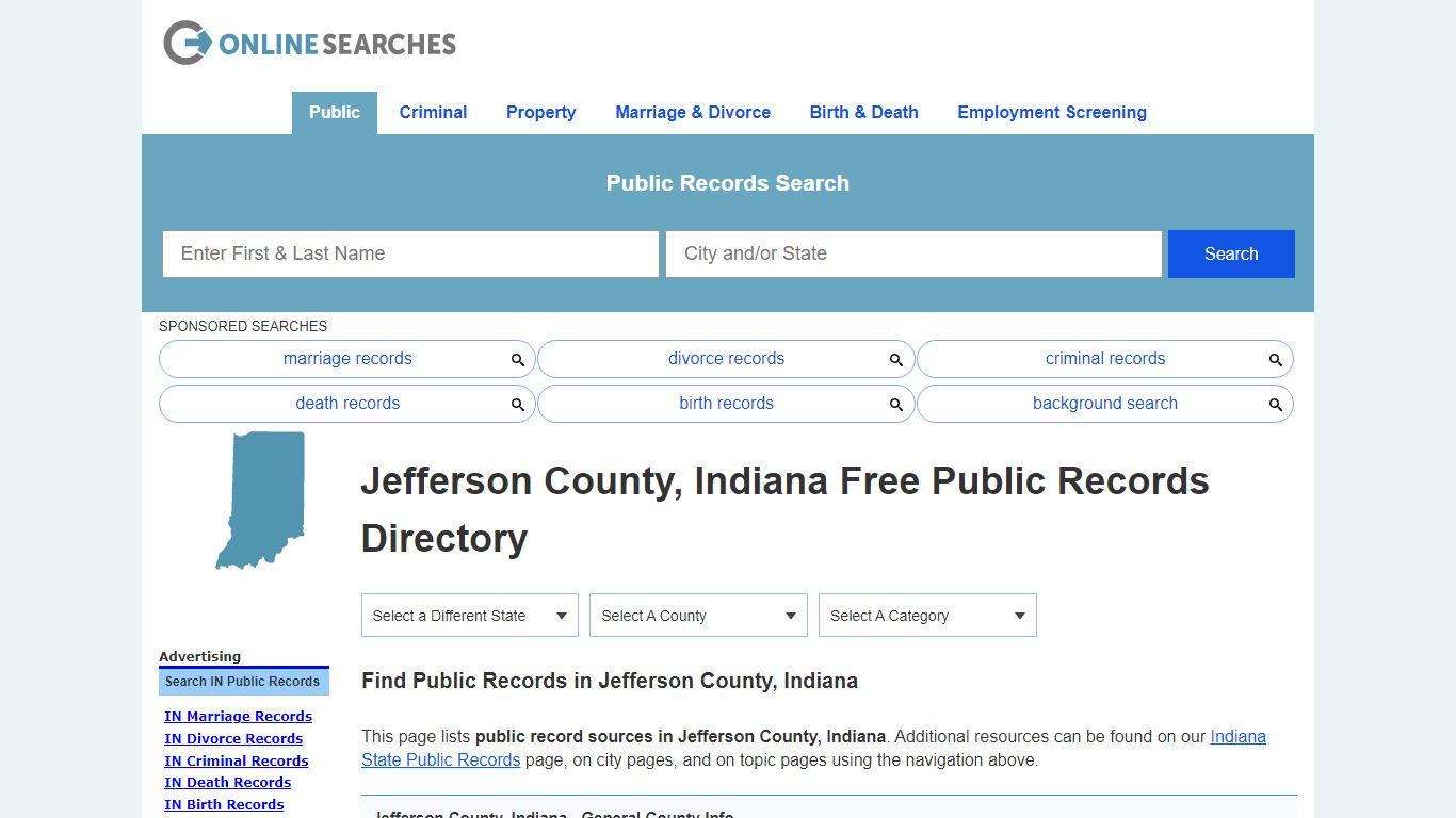 Jefferson County, Indiana Public Records Directory